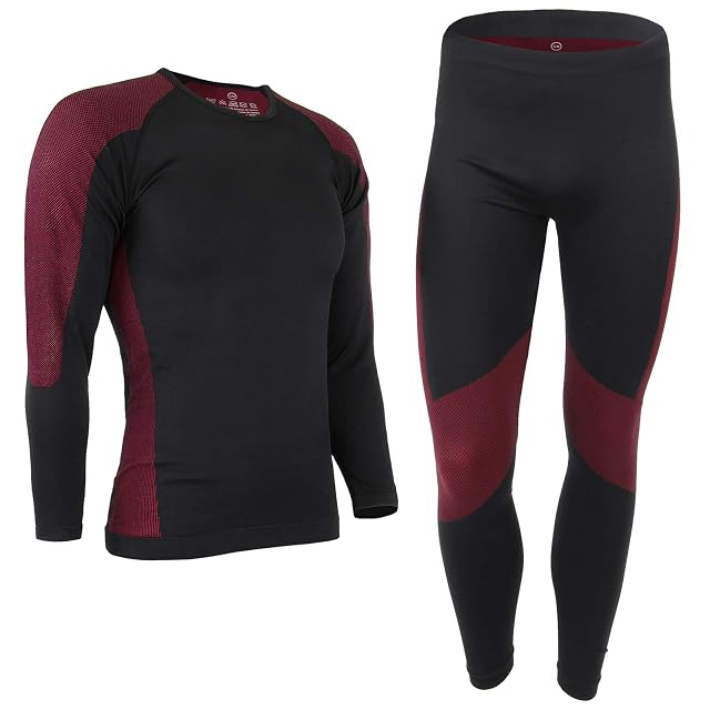 Ensemble de sous-vêtements thermiques ALPIDEX noir et rouge