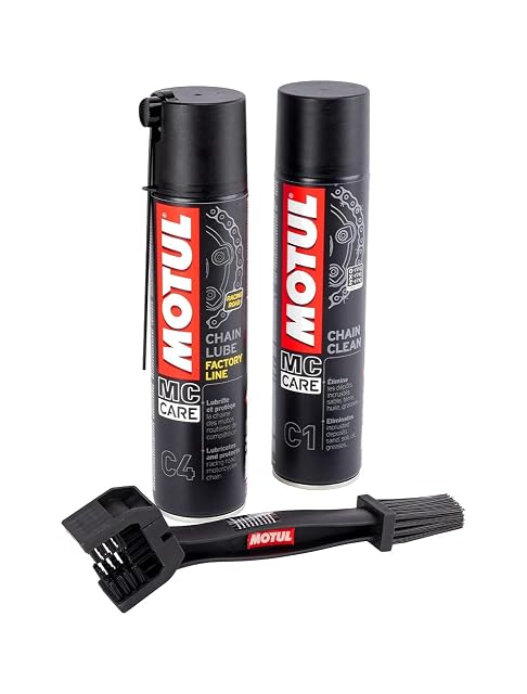 Coffret d’entretien de chaîne Motul avec C4, C1 et brosse