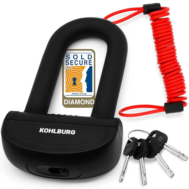 Bloque-disque KOHLBURG Sold Secure Diamond avec câble boucle rouge