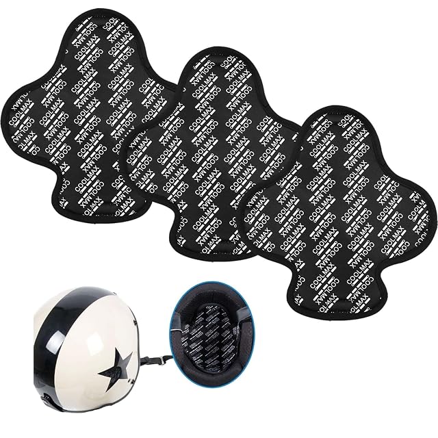 Lot de trois coiffes de casque moto noires
