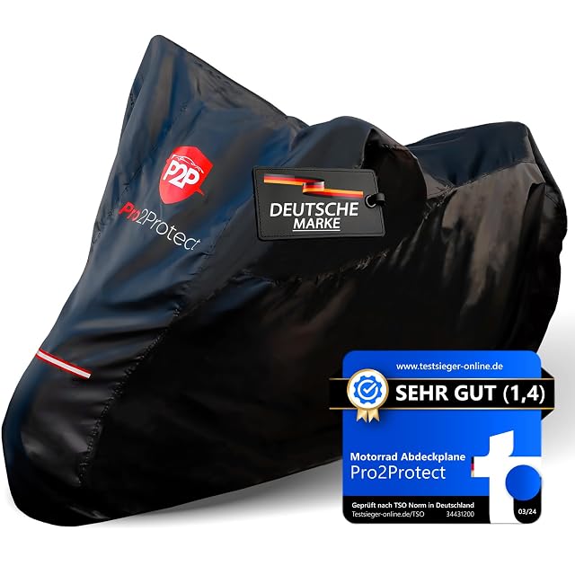 Housse de moto Pro2Protect noire et rouge