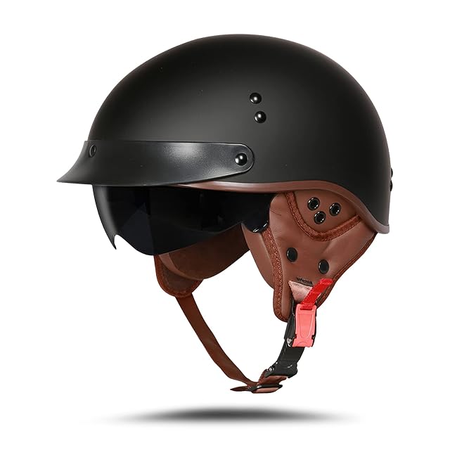 Casque jet BOSERMEM noir mat avec le masque fourni