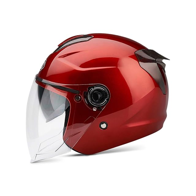 Casque jet à double écran Galatée rouge