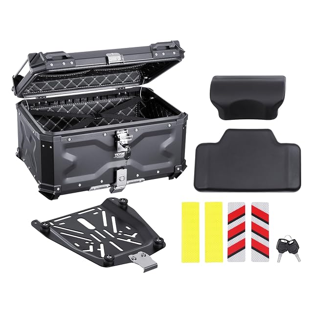 Top-case VEVOR de 65 L en aluminium avec dosseret
